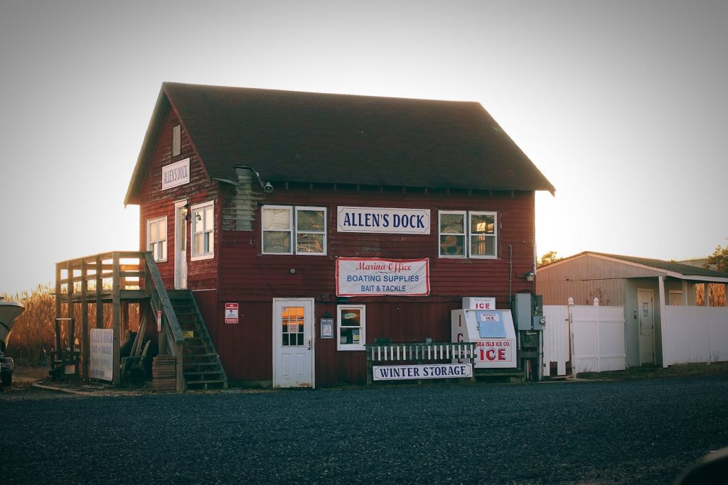 Old wooden shop selling boating supplies